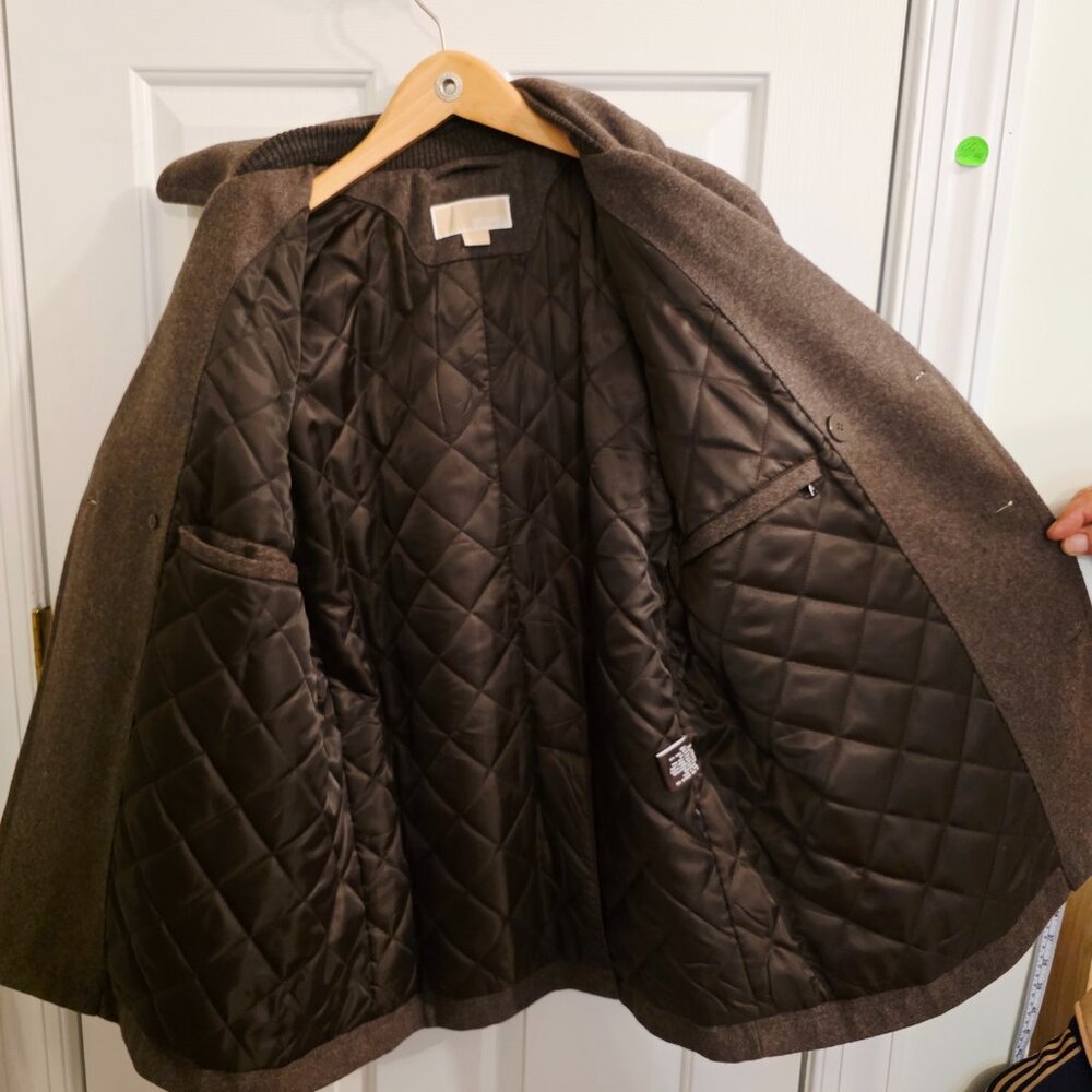 Michael Michael Kors Men’s Wool Blend Peacoat – Brown, Size L - Picture 9 of 9